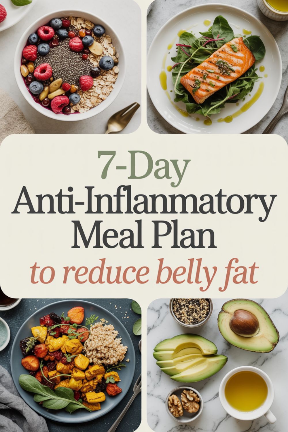 7 Day Anti Inflammatory Meal Plan to Reduce Belly Fat