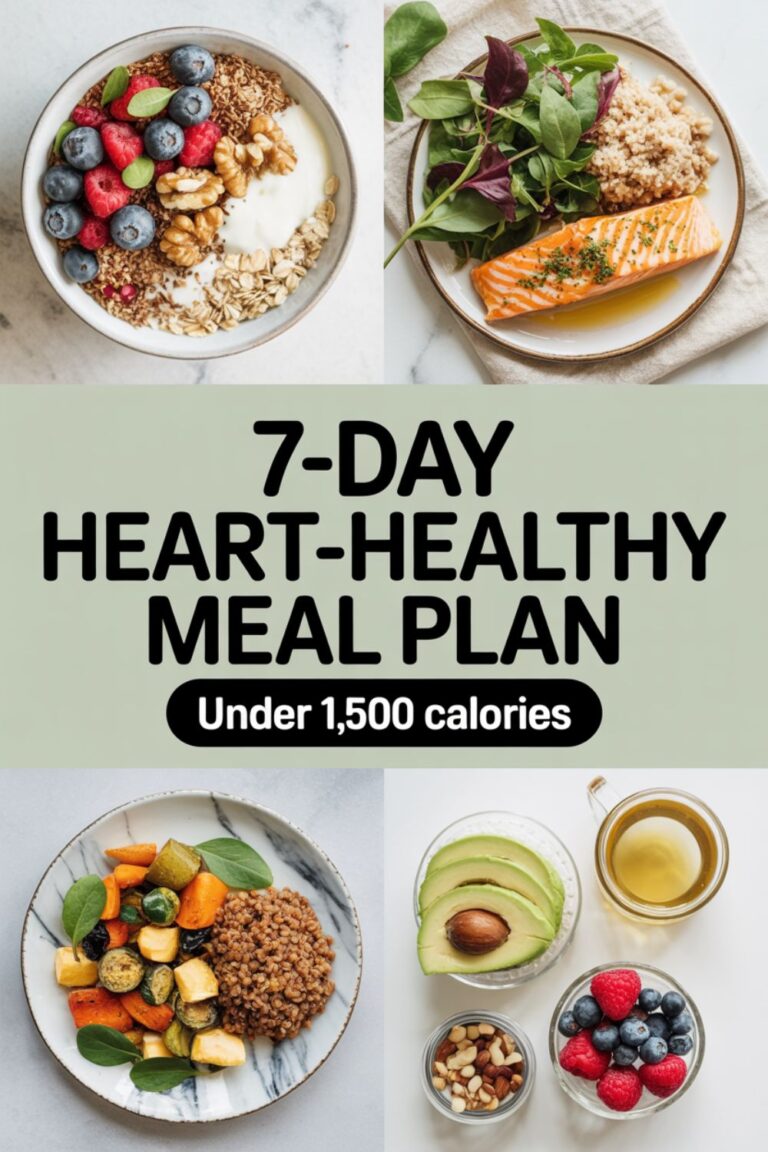 7-Day Heart-Healthy Meal Plan Under 1,500 Calories 3 7-Day Heart-Healthy Meal Plan Under 1,500 Calories